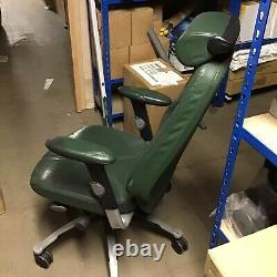 RH Logic Elegance Ergonomic Office Chair In Dark Green Leather