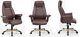 Riga Brown Leather Gull Wing Executive Office Swivel Computer Chair