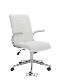 RZ Executive Swivel Office Chair, Faux Leather, White