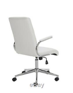 RZ Executive Swivel Office Chair, Faux Leather, White