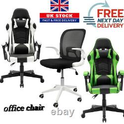 Racing Chair Sport Swivel PU Leather Mesh Gaming Desk Executive Office Chairs UK