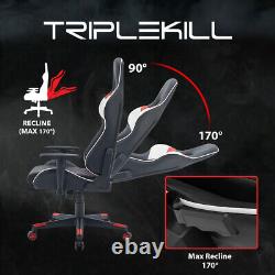 Racing Gaming Chair Ergonomic Recliner Armrest Swivel Computer Office Desk Chair