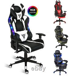 Racing Gaming Chair Executive Office PU Leather Recliner Swivel Lift Adjustable