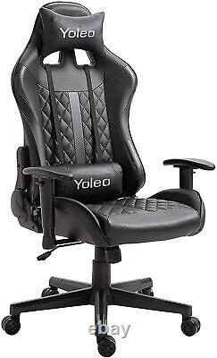 Racing Gaming Chair Leather Swivel Office Gamer Desk Chair Adjustable Footrest