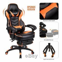 Racing Gaming Chair Office Computer Task Leather Seat High Back Swivel Footrest