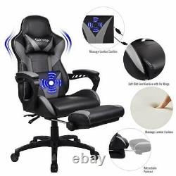 Racing Gaming Chair PC Executive Office Computer Desk Recliner Footrest Massage