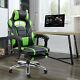Racing Gaming Chair Pu Leather Recliner Swivel Office Chair With Footrest Green