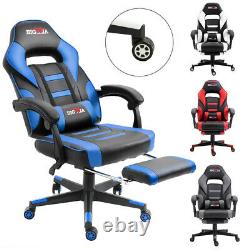 Racing Gaming Chair Recliner Footrest Swivel Computer Desk Chairs Home Office UK