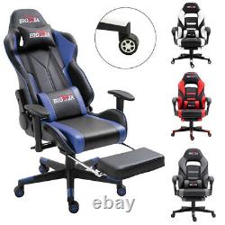 Racing Gaming Chair Recliner Footrest Swivel Computer Desk Chairs Home Office UK