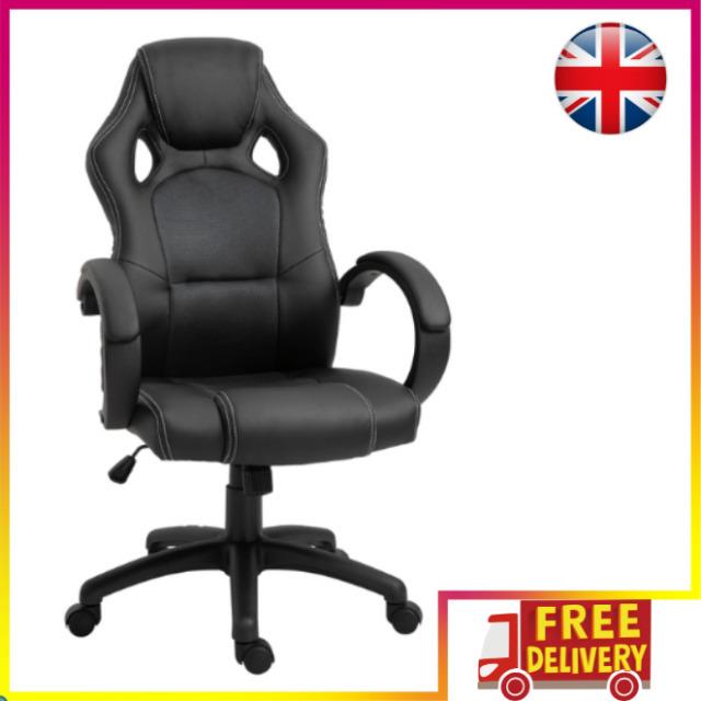 Racing Gaming Chair Swivel Home Office Gamer Desk Chair with Wheels, Black