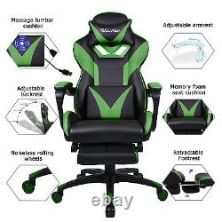 Racing Gaming Chair Swivel PU Computer Office Chairs Ergonomic Massage Recliner