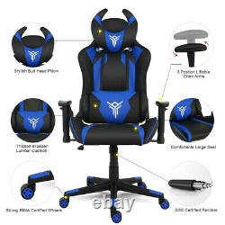 Racing Gaming Chair Video Swivel Leather Computer Desk Office Chair with RGB LED