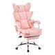 Racing Gaming Chair With Arm, Faux Leather Gamer Recliner Home Office, Black Pink