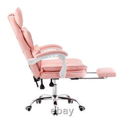 Racing Gaming Chair with Arm, Faux Leather Gamer Recliner Home Office, Black Pink