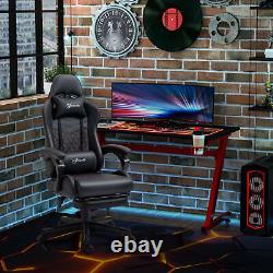 Racing Gaming Chair with Arm, Faux Leather Gamer Recliner Home Office, Black Red