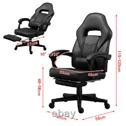 Racing Gaming Chairs Office Executive Swivel Leather Computer Desk Chair Black