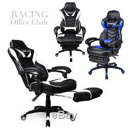 Racing Gaming Computer Chair Adjustable Swivel Recliner Pu Leather Office Seat