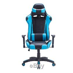 Racing Gaming Office Chair Adjustable Swivel Computer Executive Recliner Leather