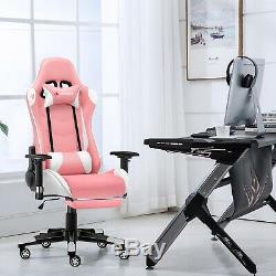 Racing Gaming Office Chair Adjustable Swivel Recliner Leather Computer Desk