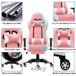 Racing Gaming Office Chair Adjustable Swivel Recliner Leather Computer Desk