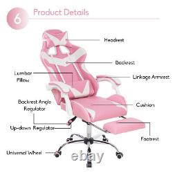 Racing Gaming Office Chair Computer Desk Seat Executive Swivel Leather Recliner