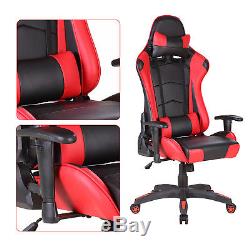 Racing Gaming Office Chair Computer Executive Recliner Adjustable Swivel Leather