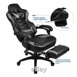 Racing Gaming Office Chair Ergonomic High Back Leather Seat Recliner with Footrest