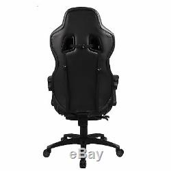 Racing Gaming Office Chair Ergonomic High Back Leather Seat Recliner with Footrest