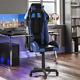 Racing Gaming Office Chair Executive Home Swivel Recliner Leather Blue Black