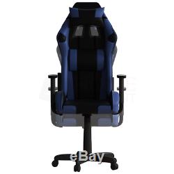 Racing Gaming Office Chair Executive Home Swivel Recliner Leather Blue Black