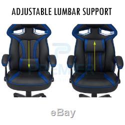Racing Gaming Office Chair Executive Lumbar Support Swivel Pu Leather Computer