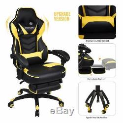 Racing Gaming Office Chair PU Leather Recliner Rocker Computer Seat Headrest