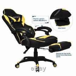 Racing Gaming Office Chair PU Leather Recliner Rocker Computer Seat Headrest