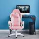 Racing Gaming Office Chair Swivel Pu Leather Computer Pc Desk Chair Pink White