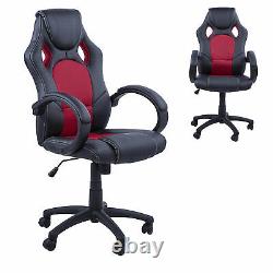 Racing Gaming Swivel Office Computer Chair PU Leather Executive Black and Red