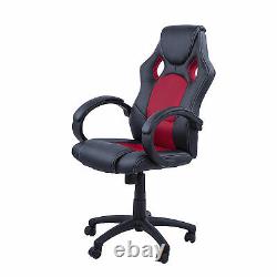Racing Gaming Swivel Office Computer Chair PU Leather Executive Black and Red
