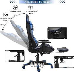 Racing Office Chair Sport Bucket Computer Desk Gaming Seat Faux Leather Footrest