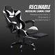 Racing Reclining Desk Computer Gaming Massage Office Chair Foot&lumbar Support