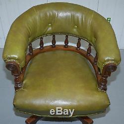 Rare & Genuine Victorian Circa 1860 Chesterfield Buttoned Captains Office Chair