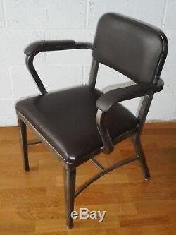 Rare Sankey Royal Vintage Industrial Metal & Leather Desk Office Chair Steampunk