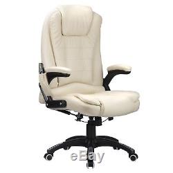 RayGar Luxury Leather 6 Point Massage & Reclining Computer Desk Office Chair