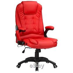 RayGar Luxury Leather 6 Point Massage & Reclining Computer Desk Office Chair
