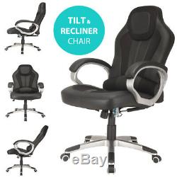 RayGar Office Chair Deluxe Padded Gaming Racing Swivel Seat Black