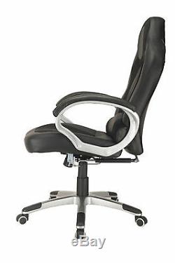RayGar Office Chair Deluxe Padded Gaming Racing Swivel Seat Black