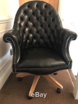 Real Leather Chesterfield Office Chair