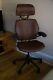 Real Leather Office Chair Humanscale Freedom With Headrest, Brown