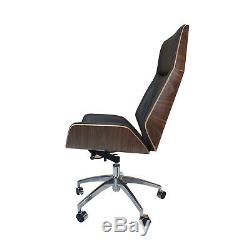 Real Leather Office Chair Walnut Wood Brown Leather Next working day delivery