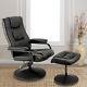 Recliner Chair Armchair With Footstool Swivel Faux Leather Lounge Home Office