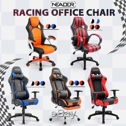 Recliner Office Chair Racing Gaming Executive Adjustable Leather Swivel Sport