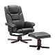Reclining Chair With Footstool Black Brown Recliner Armchair Home Office